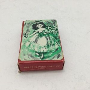 VTG Floral Girl Tom Thumb Junior Size AARCO Playing Cards Complete with Joker